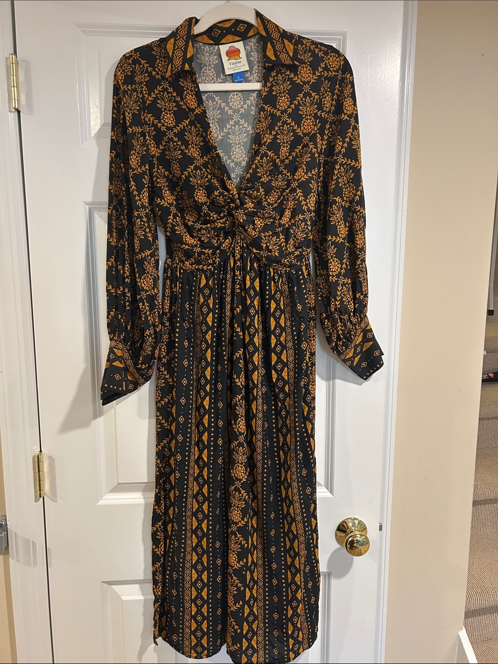 FARM Rio twist front Midi Dress